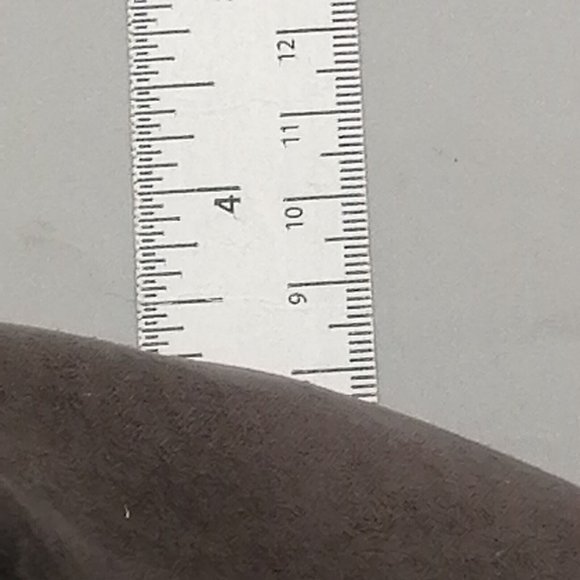 Express Womens Side Zip Ankle Boots Gray Faux Suede Block Heel Almond Toe 6 - Picture 6 of 9